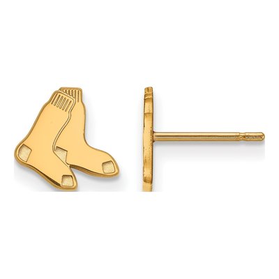 Boston Red Sox Gold-Plated Sterling Silver Extra Small Stud Earrings