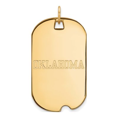 University of Oklahoma Gold-Plated Sterling Silver Large Sooners Dog Tag Pendant