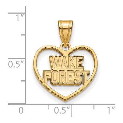 Wake Forest University Gold-Plated Sterling Silver Medium Deacon Heart Pendant – view 3