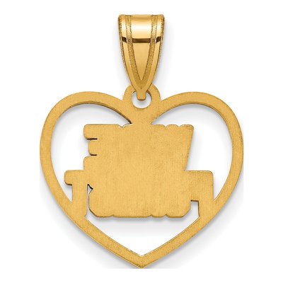 Wake Forest University Gold-Plated Sterling Silver Medium Deacon Heart Pendant – view 4
