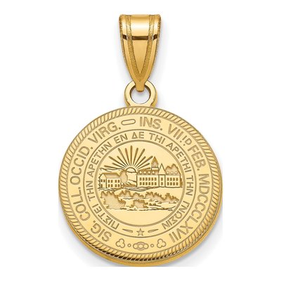 West Virginia University Gold-Plated Sterling Silver Medium WVU Crest Pendant