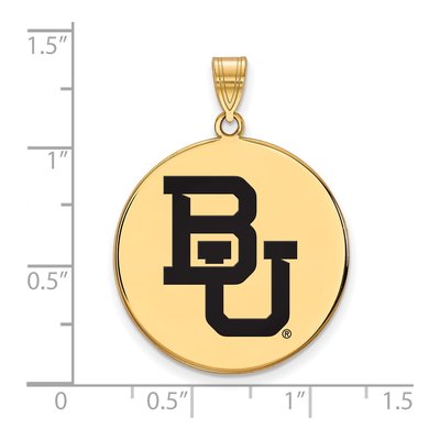Baylor University Gold-Plated Sterling Silver Bears Extra Large Enameled Disc Pendant – view 2
