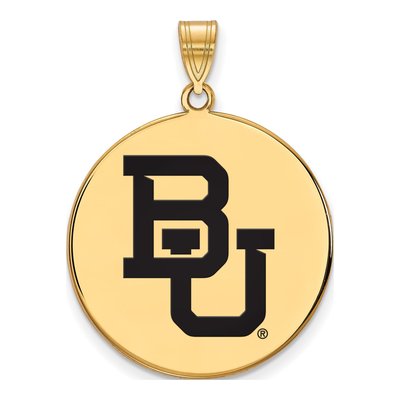Baylor University Gold-Plated Sterling Silver Bears Extra Large Enameled Disc Pendant