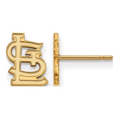 St. Louis Cardinals Gold-Plated Sterling Silver Stud Earrings – view 2