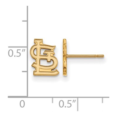 St. Louis Cardinals Gold-Plated Sterling Silver Stud Earrings