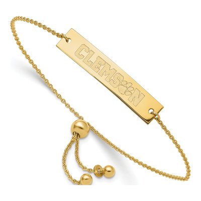 Clemson University Gold-Plated Sterling Silver Bar Bracelet