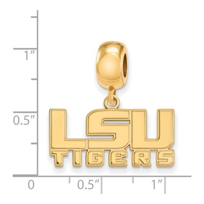 Louisiana State University Gold-Plated Sterling Silver Small LSU Tigers Dangle Bead – view 3