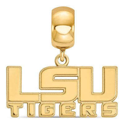 Louisiana State University Gold-Plated Sterling Silver Small LSU Tigers Dangle Bead – view 4