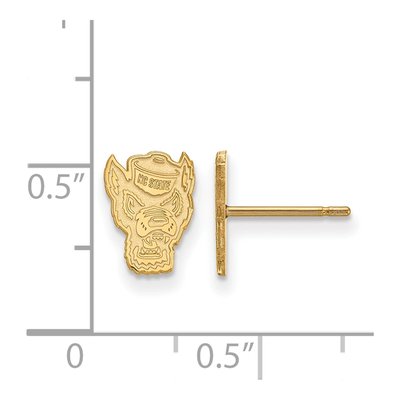 North Carolina State University Gold-Plated Sterling Silver NC Wolf Stud Earrings – view 2