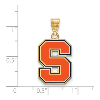 Syracuse University Gold-Plated Sterling Silver Large Letter S Pendant – view 2