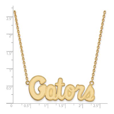 University of Florida Gold-Plated Sterling Silver Large Gators Script Pendant Necklace – view 2
