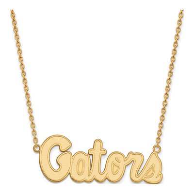 University of Florida Gold-Plated Sterling Silver Large Gators Script Pendant Necklace
