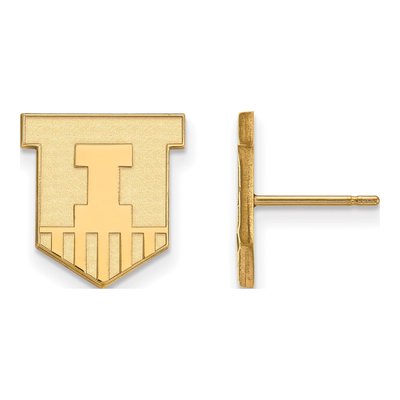University of Illinois Gold-Plated Sterling Silver Victory Badge Stud Earrings