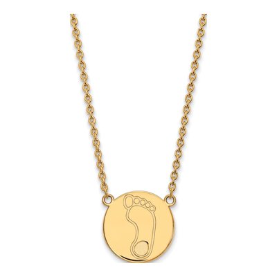 University of North Carolina Gold-Plated Sterling Silver Large UNC Tar Heels Disc Necklace