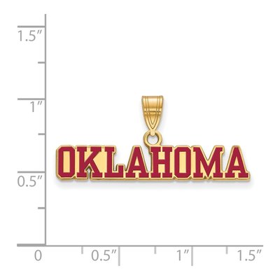 University of Oklahoma Gold-Plated Sterling Silver Large Enameled Pendant – view 2