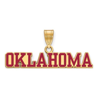 University of Oklahoma Gold-Plated Sterling Silver Large Enameled Pendant