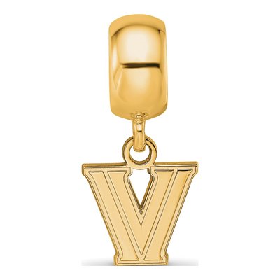 Villanova University Gold-Plated Sterling Silver Extra Small Letter V Dangle Bead – view 4