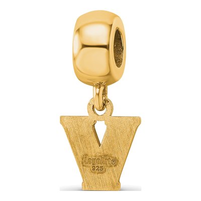 Villanova University Gold-Plated Sterling Silver Extra Small Letter V Dangle Bead – view 5