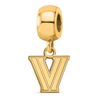 Villanova University Gold-Plated Sterling Silver Extra Small Letter V Dangle Bead