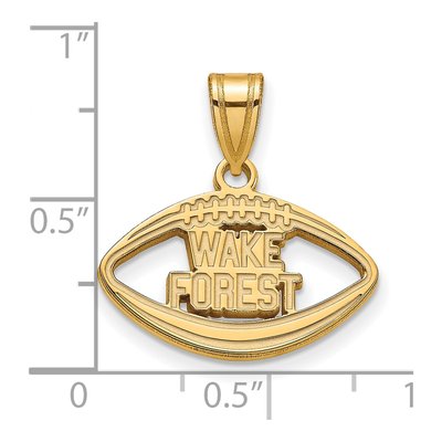 Wake Forest University Gold-Plated Sterling Silver Medium Deacon Football Pendant – view 3