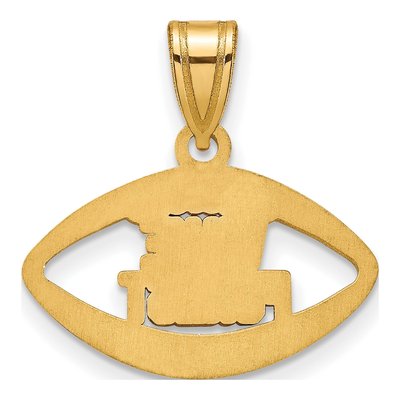 Wake Forest University Gold-Plated Sterling Silver Medium Deacon Football Pendant – view 4