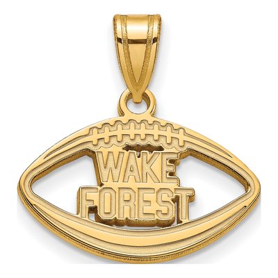 Wake Forest University Gold-Plated Sterling Silver Medium Deacon Football Pendant