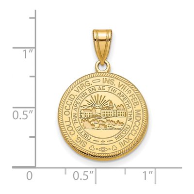 West Virginia University Gold-Plated Sterling Silver Large Crest Pendant – view 3