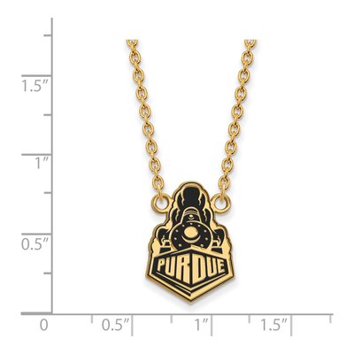 Purdue University Gold-Plated Sterling Silver Large Boilermakers Enamel Necklace – view 2