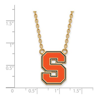 Syracuse University Gold-Plated Sterling Silver Large Enameled Letter S Necklace – view 2