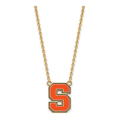Syracuse University Gold-Plated Sterling Silver Large Enameled Letter S Necklace