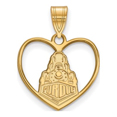 Purdue University Gold-Plated Sterling Silver Medium Boilermakers Heart Pendant