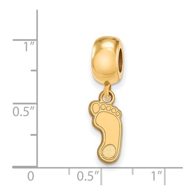 University of North Carolina Gold-Plated Sterling Silver Small UNC Tar Heels Dangle Bead – view 3