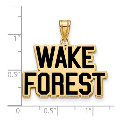 Wake Forest University Gold-Plated Sterling Silver Large Deacon Enameled Pendant – view 2