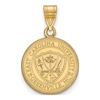 East Carolina University Gold-Plated Sterling Silver Medium Crest Pendant