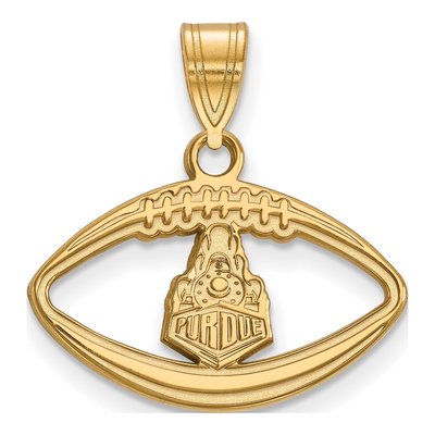 Purdue University Gold-Plated Sterling Silver Medium Boilermakers Football Pendant