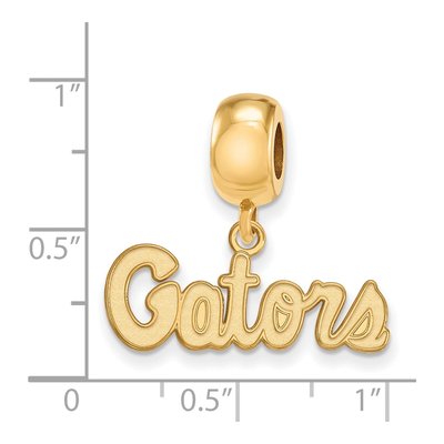 University of Florida Gold-Plated Sterling Silver Extra Small Gators Dangle Bead – view 2