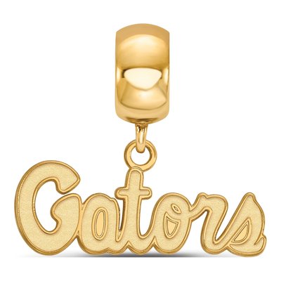 University of Florida Gold-Plated Sterling Silver Extra Small Gators Dangle Bead – view 3