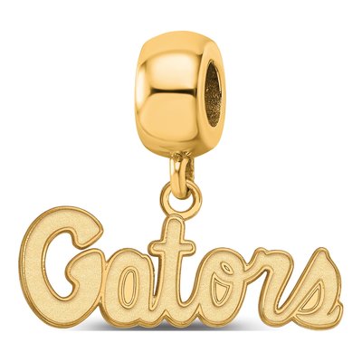 University of Florida Gold-Plated Sterling Silver Extra Small Gators Dangle Bead