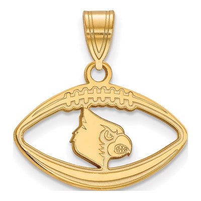 University of Louisville Gold-Plated Sterling Silver Medium Cardinal Football Pendant