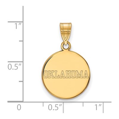 University of Oklahoma Gold-Plated Sterling Silver Medium Disc Pendant – view 2