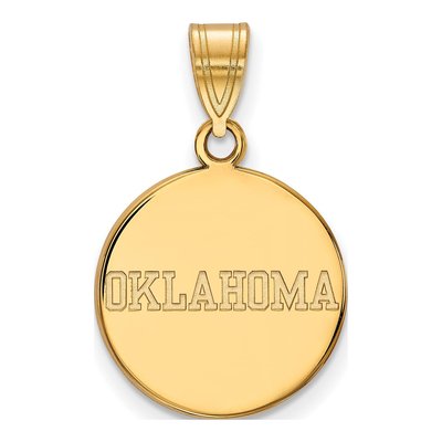 University of Oklahoma Gold-Plated Sterling Silver Medium Disc Pendant