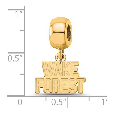 Wake Forest University Gold-Plated Sterling Silver Extra Small Deacon Dangle Bead – view 3