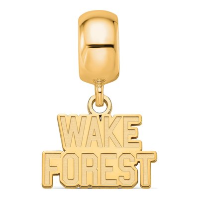 Wake Forest University Gold-Plated Sterling Silver Extra Small Deacon Dangle Bead – view 4