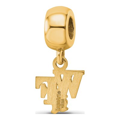 Wake Forest University Gold-Plated Sterling Silver Extra Small Deacon Dangle Bead – view 5