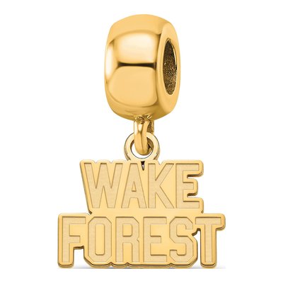 Wake Forest University Gold-Plated Sterling Silver Extra Small Deacon Dangle Bead