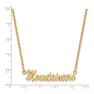 WVU Mountaineers Script Pendant Necklace, 18" – view 2