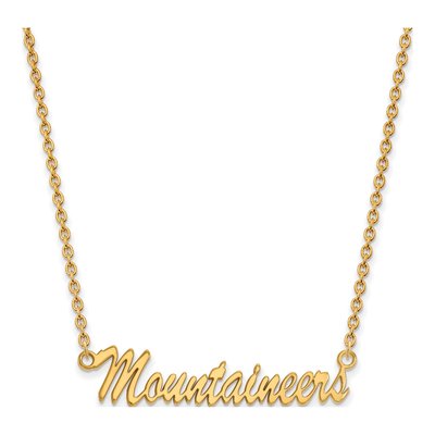 WVU Mountaineers Script Pendant Necklace, 18"