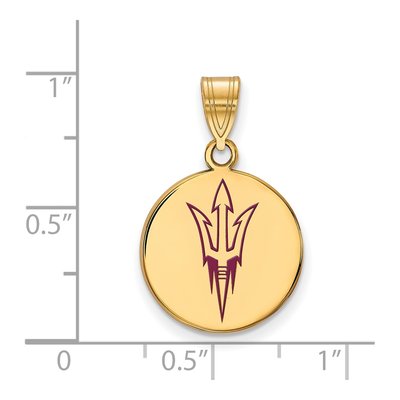 Arizona State University Gold-Plated Sterling Silver Medium Pitchfork Pendant – view 2