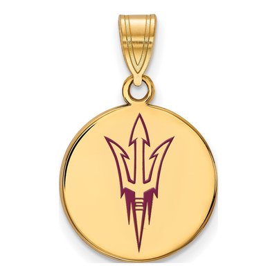 Arizona State University Gold-Plated Sterling Silver Medium Pitchfork Pendant