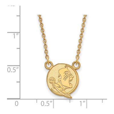Florida State University Gold-Plated Sterling Silver Small FSU Seminoles Pendant Necklace – view 2